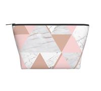 Motivo in marmo triangolare in oro rosa, Borsa da toilette Borsa per trucco Borsa per cosmetici Borsa da toilette da viaggio portatile