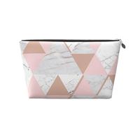 Motivo in marmo triangolare in oro rosa, Borsa da toilette Borsa per trucco Borsa per cosmetici Borsa da toilette da viaggio portatile