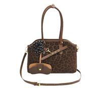 Motivo leopardato, borsa per la spesa con chiusura lampo, elegante borsa a tracolla con motivo leopardato, borsa a tracolla da donna per viaggi dello shopping e uso quotidiano, marrone, 320.00 x