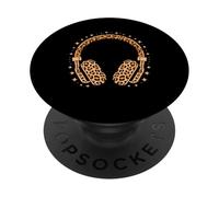 Motivo Leopardo Cuffie Musica Canzone PopSockets PopGrip Adesivo