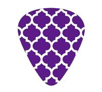 Motivo marocchino a quadrifoglio viola e bianco,12 pezzi di plettri per chitarra, 3 plettri di diverso spessore per chitarra acustica, basso, ukulele