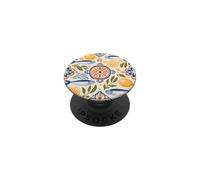 Motivo mediterraneo con sardine e limone PopSockets PopGrip Adesivo