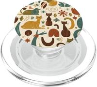 Motivo moderno di gatto di metà secolo, design atomico retrò, amore per i gatti PopSockets PopGrip per MagSafe