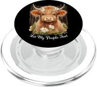 Motivo: mucca delle Highlander, Let My People Fart, amante degli animali da fattoria PopSockets PopGrip per MagSafe