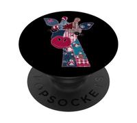 Motivo natalizio con giraffa PopSockets PopGrip Adesivo