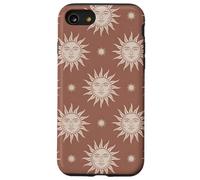 Motivo occulto celeste con volto di sole vintage Custodia per iPhone SE (2020) / 7/8