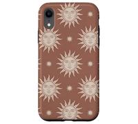 Motivo occulto celeste con volto di sole vintage Custodia per iPhone XR
