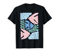 Motivo Pastello a Forma di Pesce dell'Oceano con estetica di alghe Marine Maglietta