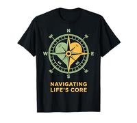 Motivo Principale della Bussola a Forma di Cuore di Navigating Life Maglietta