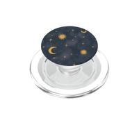 Motivo retrò anni '90, sole, luna, stelle, celesti PopSockets PopGrip per MagSafe