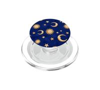 Motivo retrò anni '90, sole, luna, stelle, celesti PopSockets PopGrip per MagSafe