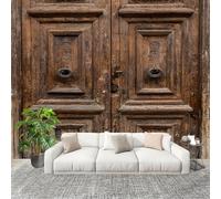 Motivo Retrò Con Venature Del Legno Carta da Parati Fotografica Panorama Effetto 200x140 cm Marrone Decorazione per la Casa per Pareti per Camera Da Letto Sala Fotomurali In Tessuto Non Tessuto