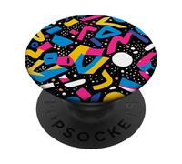 Motivo retrò nero anni '80 e '90 forme giocose PopSockets PopGrip Adesivo