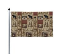 Motivo Scozzese A Quadri Selvaggi In Stile Rustico Garden Flag Con 2 Occhielli Bandiere Da Giardino Resistente Alle Intemperie Bandiera Da Cortile Decorazione Per Fattoria Interni Esterni 90X152Cm
