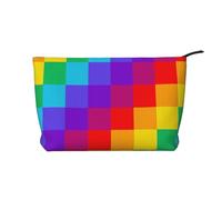 Motivo scozzese arcobaleno, Borsa per cosmetici in velluto a coste Borsa per il trucco Borsa da viaggio portatile