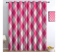 Motivo Scozzese Minimalista Tende Oscuranti Termiche Isolanti - Ridurre Il Rumore, Termiche Isolanti per Camera da Letto - 2 Pannelli per camera da letto soggiorno, Rosa, 183 x 214 cm