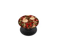 Motivo scozzese vintage con faccia da Babbo Natale PopSockets PopGrip Adesivo