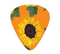 Motivo senza cuciture di girasole,12 pezzi di plettri per chitarra, 3 plettri di diverso spessore per chitarra acustica, basso, ukulele
