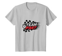 Motivo Speedway per Appassionati di Corse veloci Maglietta, Bambini, Argento, 3 Anni