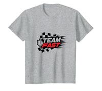 Motivo Speedway per Appassionati di Corse veloci Maglietta, Bambini, Grigio Melange, 10 Anni
