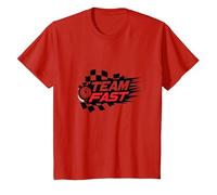 Motivo Speedway per Appassionati di Corse veloci Maglietta, Bambini, Rosso, 10 Anni