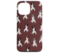 Motivo Sweet Border Collies Clever Eyes su Borgogna Custodia per iPhone 13 Pro Max
