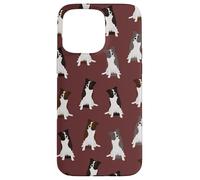 Motivo Sweet Border Collies Clever Eyes su Borgogna Custodia per iPhone 15 Pro Max
