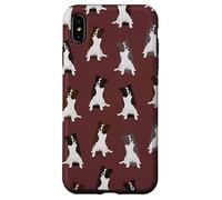 Motivo Sweet Border Collies Clever Eyes su Borgogna Custodia per iPhone XS Max