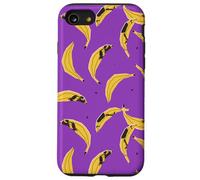 Motivo tropicale di frutta estiva giallo viola banana Custodia per iPhone SE (2020) / 7 / 8