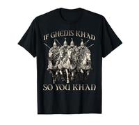 Motivo umoristico di Gengis Khan Impero Mongolo Equitazione Maglietta