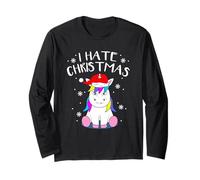 Motivo Unicorno Natalizio I Hate Christmas Unicorn Maglia a Manica