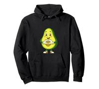 Motivo vegetale, Grazioso Design Avocado con Simbolo del Cuore Felpa con Cappuccio