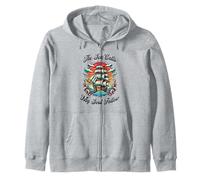 Motivo vintage nave a vela, look retrò tatuaggio mare desiderio Felpa con Cappuccio