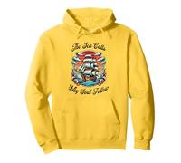 Motivo vintage nave a vela, look retrò tatuaggio mare desiderio Felpa con Cappuccio