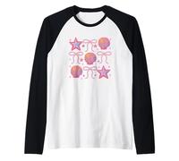 Motivo vivace con conchiglie e stelle Maglia con Maniche Raglan