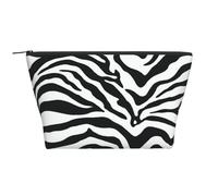 Motivo zebrato bianco nero, Borsa da toilette Borsa per trucco Borsa per cosmetici Borsa da toilette da viaggio portatile