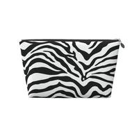 Motivo zebrato bianco nero, Borsa da toilette Borsa per trucco Borsa per cosmetici Borsa da toilette da viaggio portatile