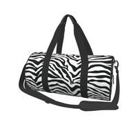 Motivo zebrato bianco nero, Borsone da viaggio di grande capacità Borsa rotonda Borsa da viaggio sportiva Borsa da viaggio Borsa da fitness