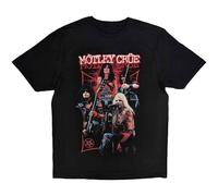 Motley Crue Live Montage Red autorizzato Uomo maglietta