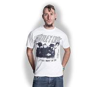 Motley Crue - Stencil, T-Shirt da Uomo, Bianco (Bianco - Bianco), M