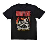 Motley Crue Vintage World Tour Flames ufficiale Uomo maglietta unisex