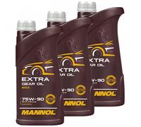 Moto 3x 1 Litro Mannol Commutazione Olio per Ingranaggi Extra 75W-90 Api Gl 4