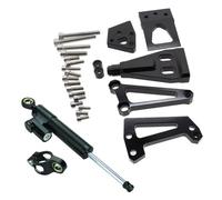 moto ammortizzatore manubrio Compatibile Con ER4F Per Ninja 400R 2011-2013 Kit Staffa Stabilizzatrice Ammortizzatore Sterzo Moto Accessori Universali Regolabili(Black)