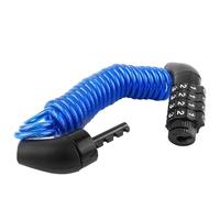 Moto Antifurto Mini lucchetto antifurto per casco con password a 4 cifre, portatile, resistente, sicuro, resistente al taglio, rivestimento in PVC Blocco Acceleratore(Blue)