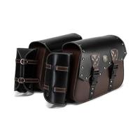 Moto Bisacce Retro Ecopelle Coppia Impermeabile Laterale Borse Metallo Fibbie