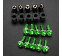 Moto Bulloni fissaggio Kit Bulloni Parabrezza Moto Per Bajaj Per Pulsar 200 NS RS AS 150 180 Set Di Bulloni Carenatura, Viti E Dadi Di Fissaggio Kit Viti Parabrezza in Alluminio(Verde)