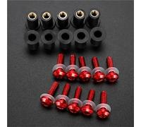 Moto Bulloni fissaggio Kit Bulloni Parabrezza Moto Per Bajaj Per Pulsar 200 NS RS AS 150 180 Set Di Bulloni Carenatura, Viti E Dadi Di Fissaggio Kit Viti Parabrezza in Alluminio(Rosso)
