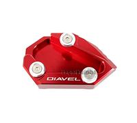 Moto Cavalletto Laterale,Piedino Cavalletto Motoci Adatta per Ducati Diavel Cromo AMG 2011 2012 2013 2013 2014 2015 2016 Placca del supporto del pad del rilievo del supporto del piede del calcio del m