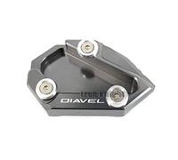 Moto Cavalletto Laterale,Piedino Cavalletto Motoci Adatta per Ducati Diavel Cromo AMG 2011 2012 2013 2013 2014 2015 2016 Placca del supporto del pad del rilievo del supporto del piede del calcio del m