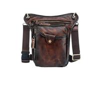 Moto Ciclismo Marsupio,Marsupio Da Gamba Borsa a tracolla a tracolla in pelle classica casual dal design da uomo. Borsa da gamba da viaggio con marsupio in vita